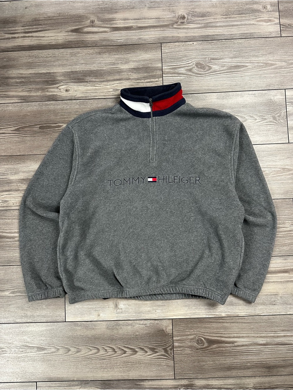 Vintage 90’s Tommy Hilfiger Gray Quarter-Zip Pullover